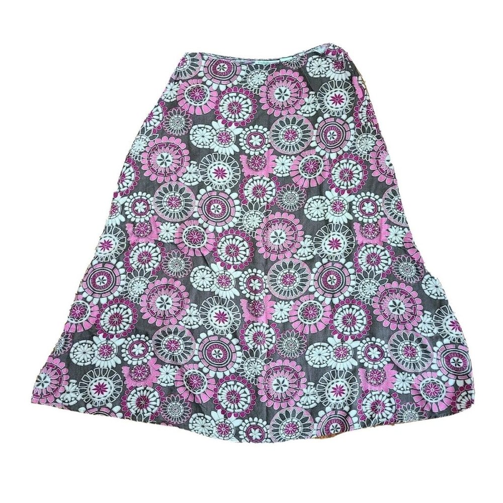 Croft & Barrow Skirt Womens Size 6 Pink Gray Geometric A Line Side Zip